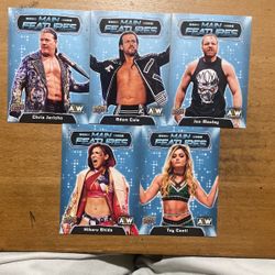 2022 UPPER DECK AEW LOT OF 5 BLUE CARDS 