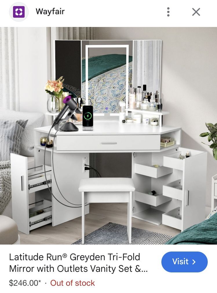 Latitude Corner Vanity Desk