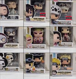Funko pops lot naruto/one piece/umbrella academy