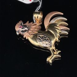 14KT Tri Color Rooster Pendant 5.20g 172805/14