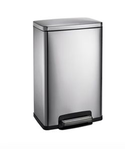 Tramontina 13-Gallon Step Trash Can Stainless Steel