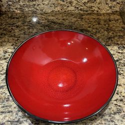 Beautiful Ceramic Target Home Collection Red Pasta/Salad Serving Bowl  
