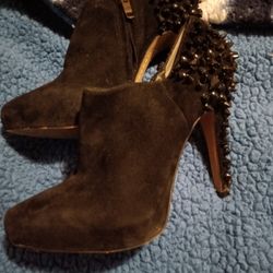 Black Spike Heel Booties