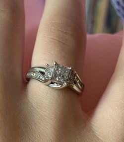 1/2 ct 10k white gold quad ring