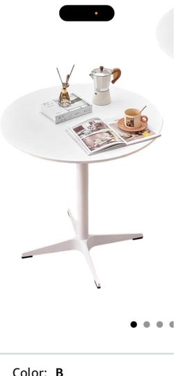 White Round Pedestal Bistro Table