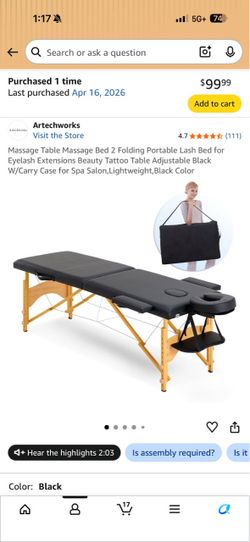 Massage table / Eyelash table