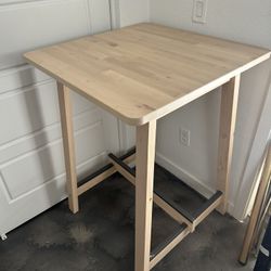Square Wood Hightop Work/Accent Table