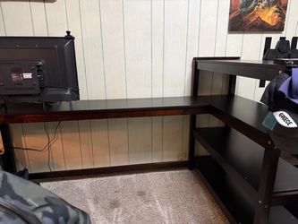 Dark Brown L-Shaped Corner Desk