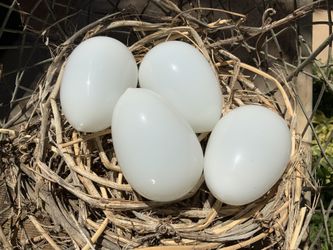 VINTAGE HANDBLOWN MILK GLASS EGGS CIRCA 1930’s