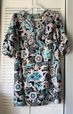 Paisley Floral Print Short Sleeve Shift Dress