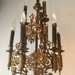 Antique Candelabra Solid Brass Light Fixture