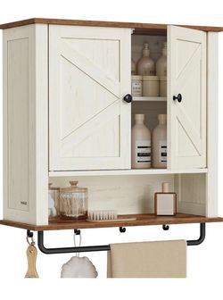 Bathroom Cabinet with Towel Bar,