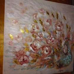 Beautiful Large Peacock Painting 