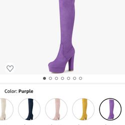 Thigh High Purple Boots 