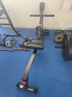 Row Machine Sunny Health & Fitness Compact Hydraulic Rower & Free SunnyFit® App Via Bluetooth - Home