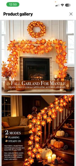 Fall Decor 4 pack Garland with lights