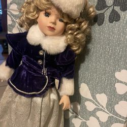 Porcelain Blonde Doll  (16 Inch)