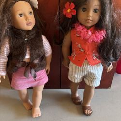 5 American Girl Dolls With Accessories