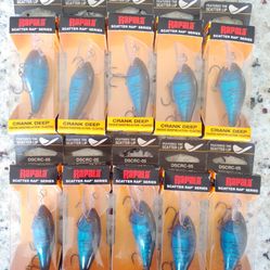 10 Packs Rapala DSCRC05-BRU Bruise Scatter Rap Crank Deep 5/16 oz. Fishing Lures - NOS - Discontinued