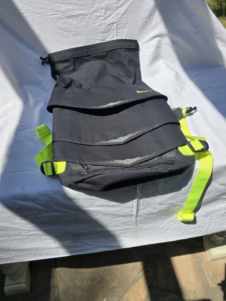 Nike Roll-Top Backpack – Black with Neon Straps