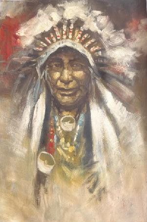 Indian Chief Oil Painting 