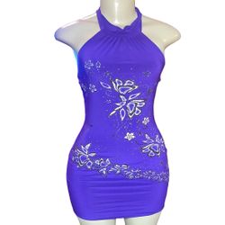 FD purple shimmery flower dress S 