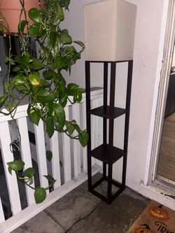 Floor Lamp with Built-In Shelves
