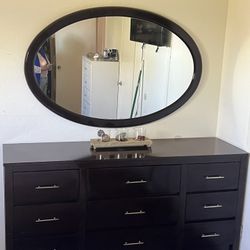 Dresser And Oval Mirror 