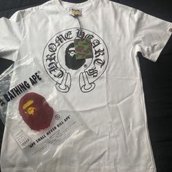 $40 White Chrome Hearts Size Small Authentic With Tags