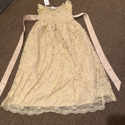 NEW WItH TAGS MSRP $115 Think Pink Bows Lace Ruffle Flare-Sleeve Ainhoa A-Line Dress Size 8 formal girls holiday / special occasion / wedding dress