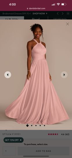 David’s bridal- High-neck mesh dress with full skirt-size 12