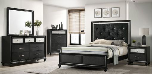 CM4398 BLACK 4-PC QUEEN BEDROOM SET NEW YEAR SALE