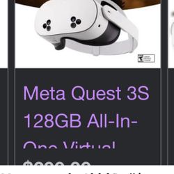 Meta quest 3s 128GB all in one virtual reality headset