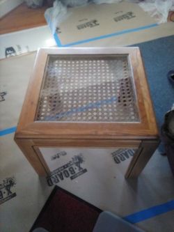 Wood and Glass End Table 