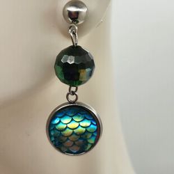 Teal Mermaid Earrings 