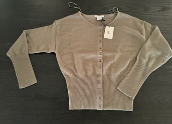 Button-Front Knit Cardigan with Tags