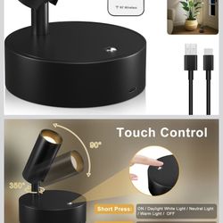 Kimjo Spot Lights Indoor, Wireless LED Spotlight, Uplighting Indoor with Remote and Dimmable, Accent Lighting for Plants, Picture, Battery Operated Wa