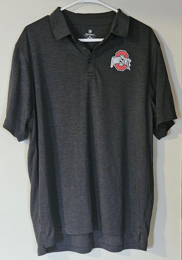OHIO STATE BUCKEYS NCAA MENS TOP OF THE WORLD HORIZON LOGO POLO SHIRT XL