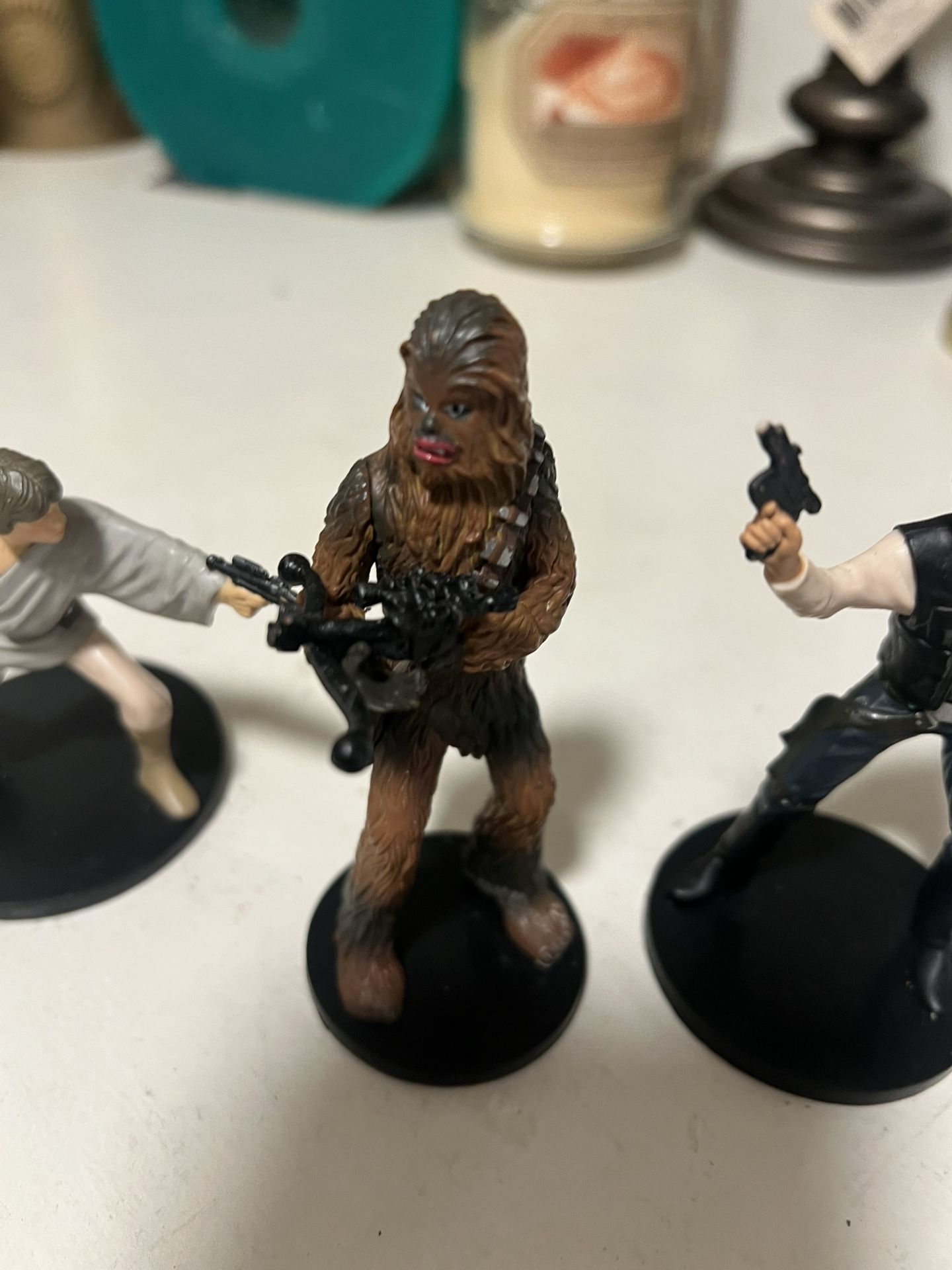 Disney Star Wars Figurine Collectible Playset A New Hope Chewbacca, Han Solo, Luke Skywalker Cake Topper