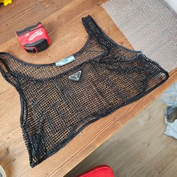 Prada Rhinestone crystal top size 36