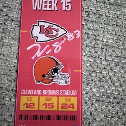Noah Gray Signed Autograph Commemorative Week 15 Acrylic Ticket - Beckett Coa - Kansas City Chiefs 