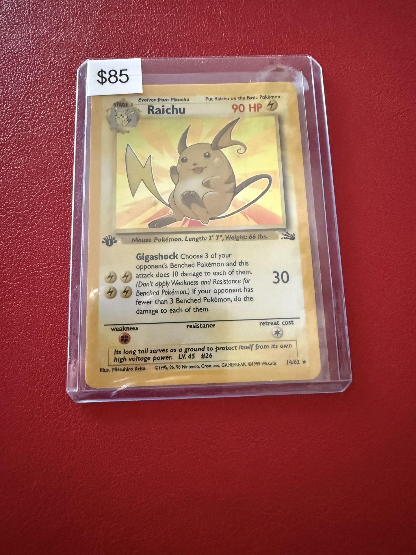Pokemon TCG Vintage Fossil First Edition Raichu