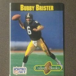 1990 Pro Set Bubby Brister Pittsburgh Steelers Quarterback Football CollectABooks Book Booklet Collectible Vintage Sports NFL Trading Professional Pro