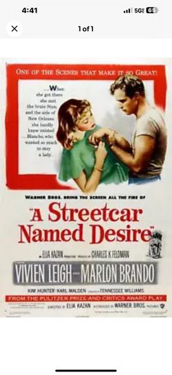 A STREETCAR NAMED DESIRE - CLASSIC MOVIE POSTER - 24x36 - 