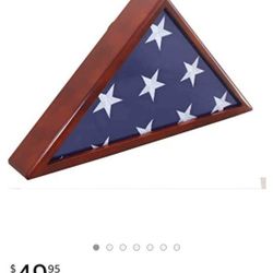 Solid Wood Memorial Flag Case Frame Display Case for 5x9.5' Flag Folded  New Price Firm Corona92879
