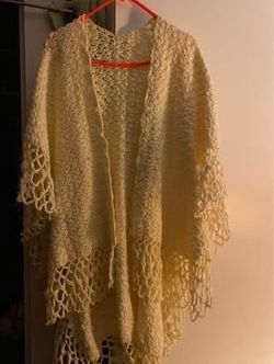 Off white crochet shawl one size fits all