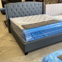 New King Size Bed With Mattress Free Deliver 