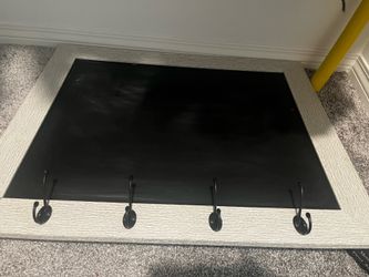 Chalk board with hooks