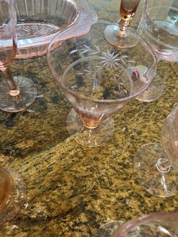 Antique pink glass collection