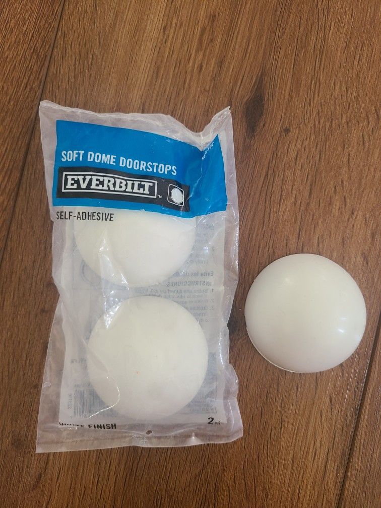 NEW (3) Everbilt White Soft Dome Door Stops